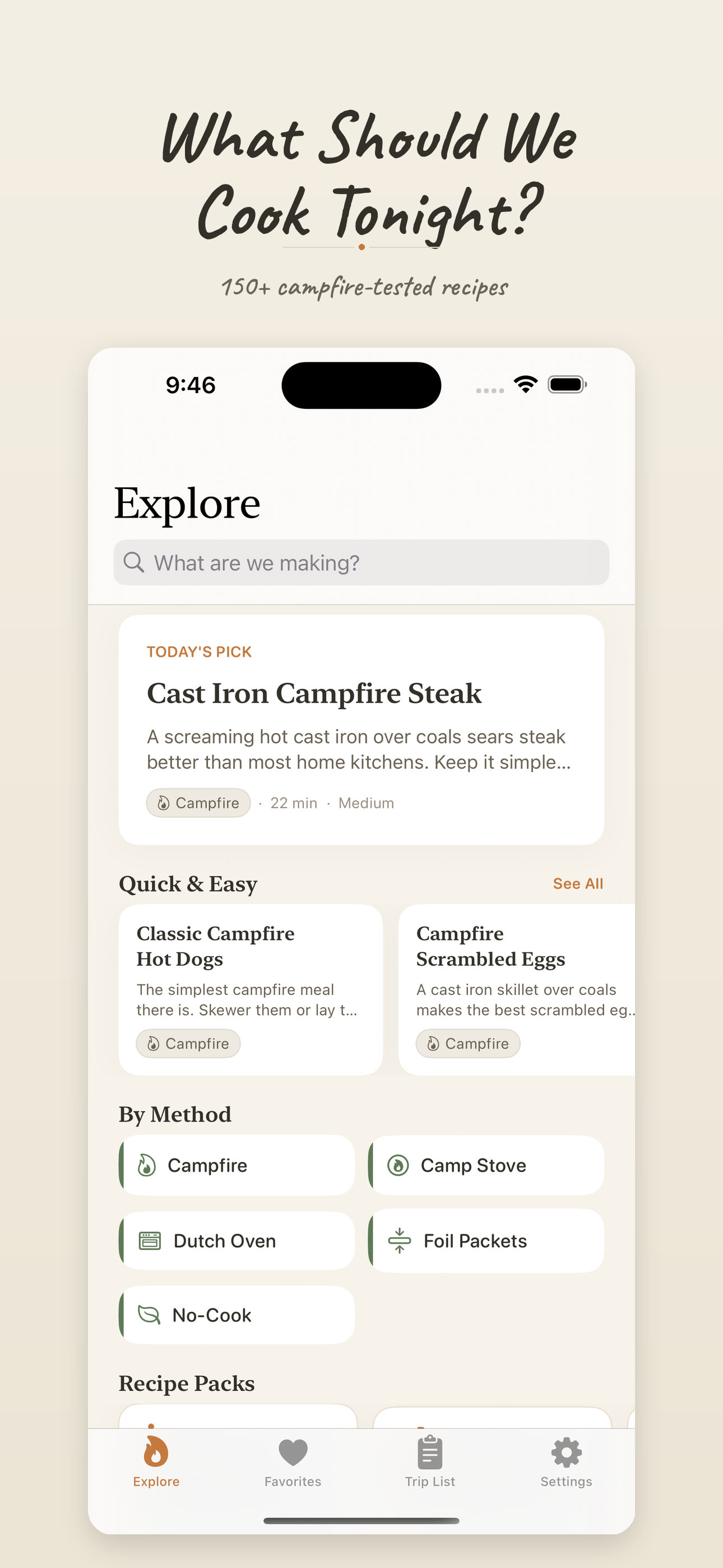 Explore camping recipes